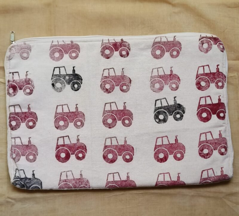 The racing tractors print, Red and Black