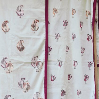 Dohar Peacock and Leaf Print