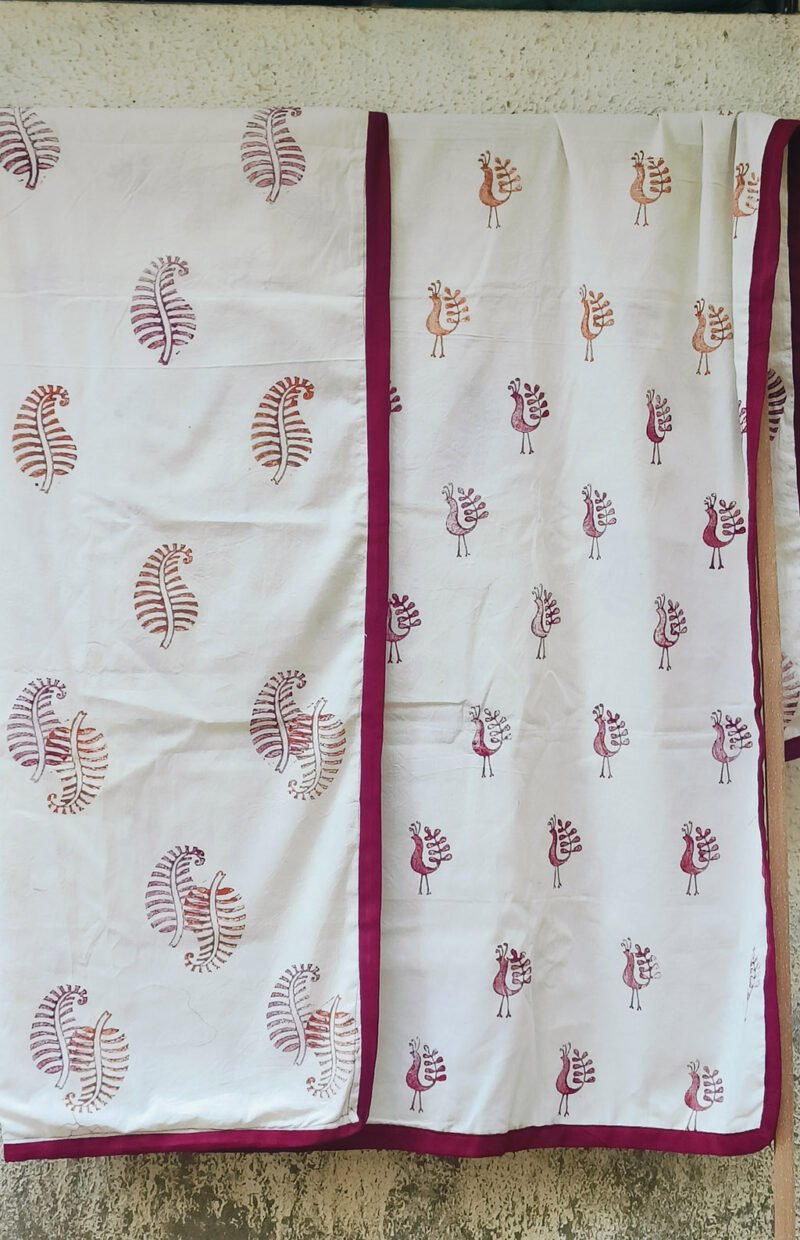 Dohar Peacock and Leaf Print