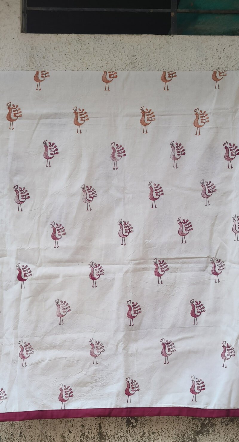 Dohar Peacock and Leaf Print