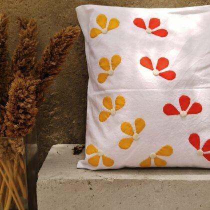 Cushion-Covers-Applique-Clovers-Red-n-Yellow