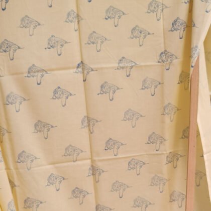 Block Printed Yardage - Blue Sheru Print