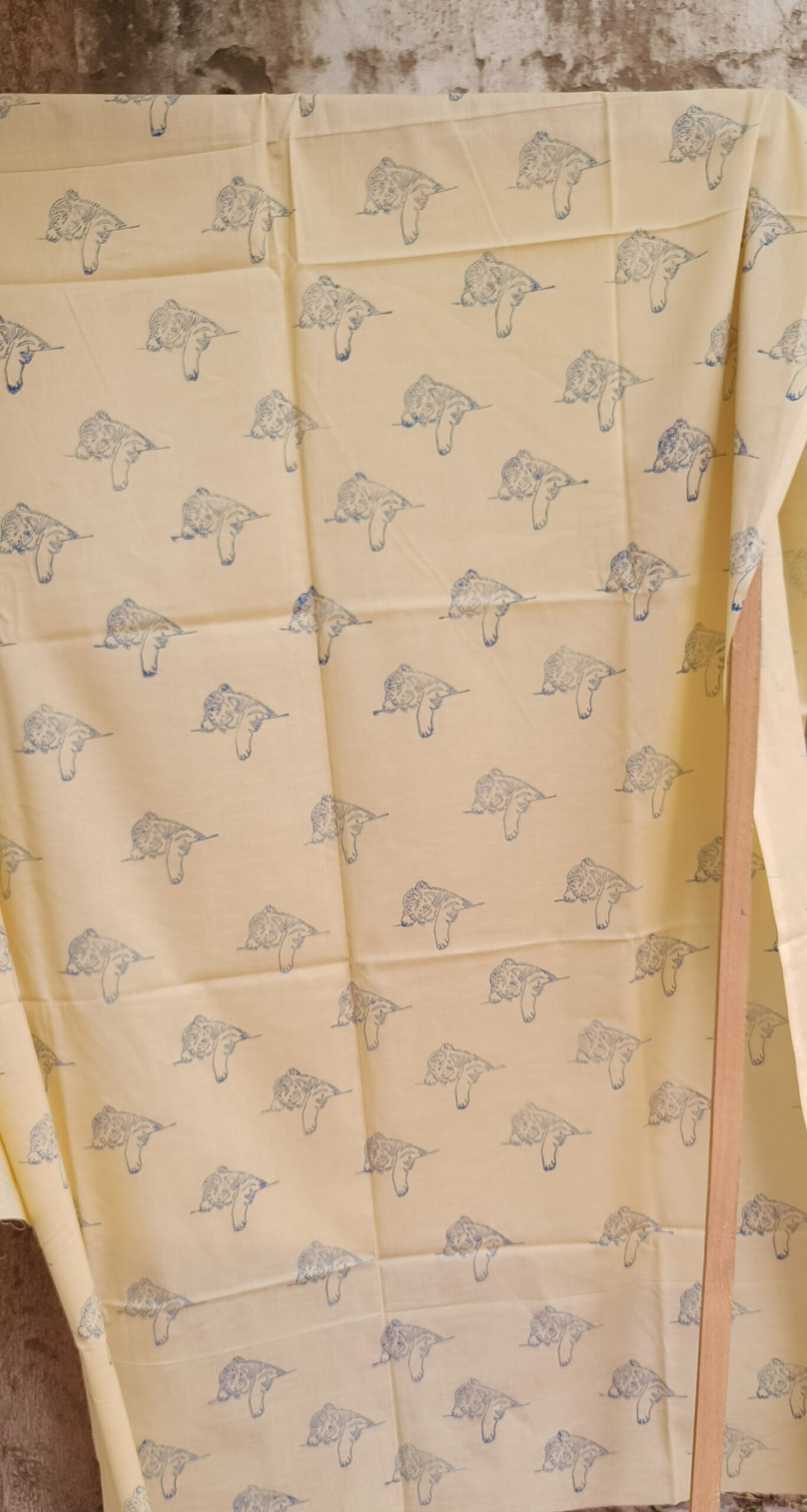 Block Printed Yardage - Blue Sheru Print