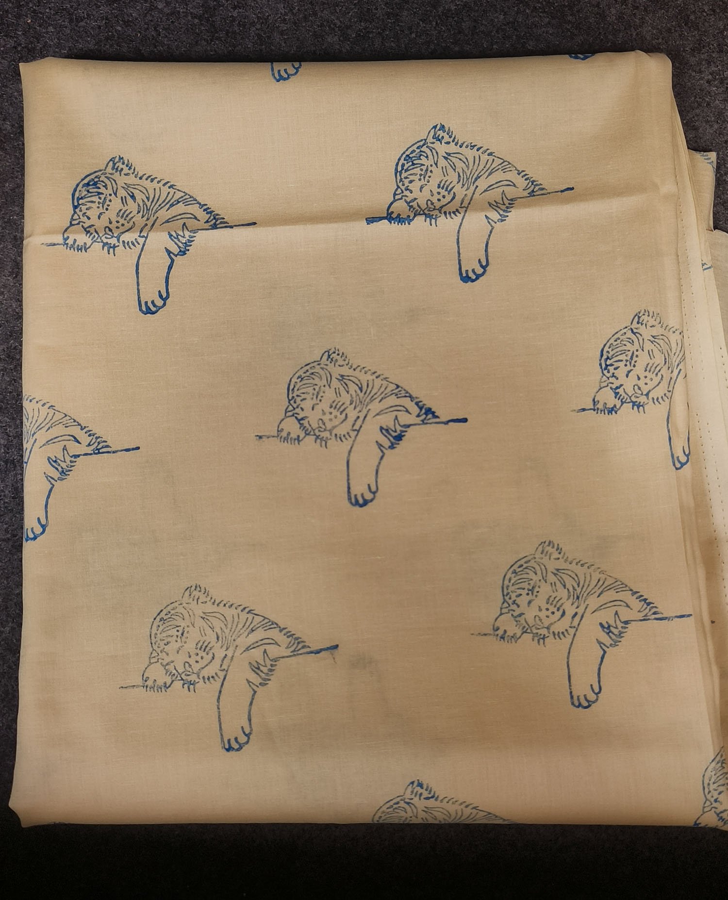 Block Printed Yardage - Blue Sheru Print - Image 2